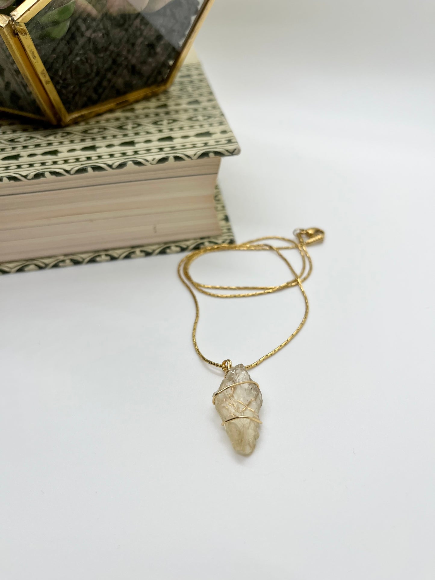 Pale Yellow Sunstone Necklace
