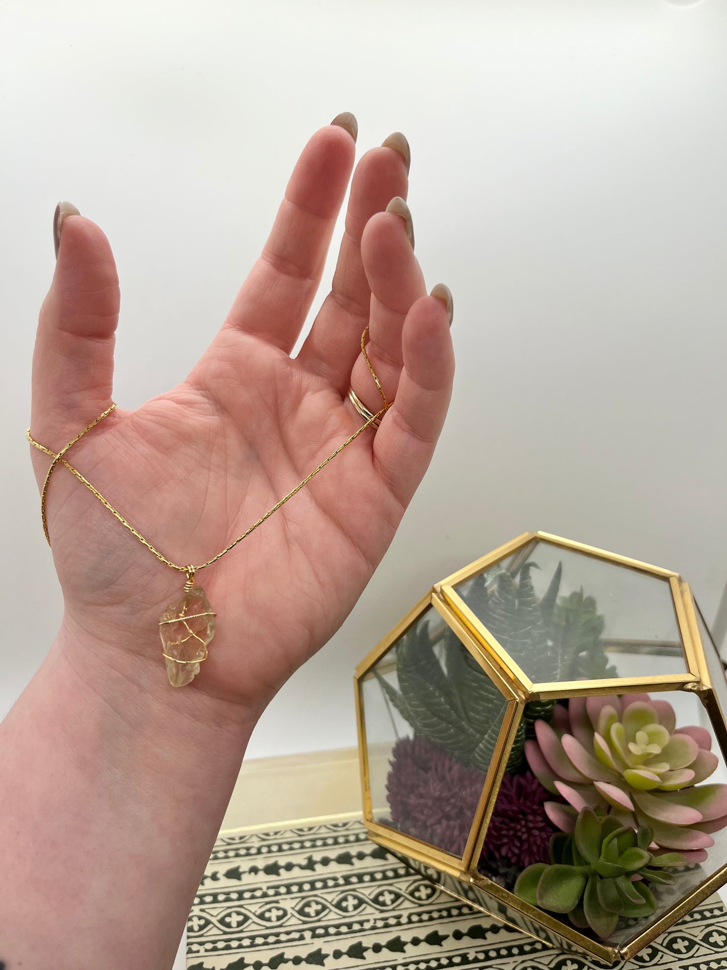 Pale Yellow Sunstone Necklace